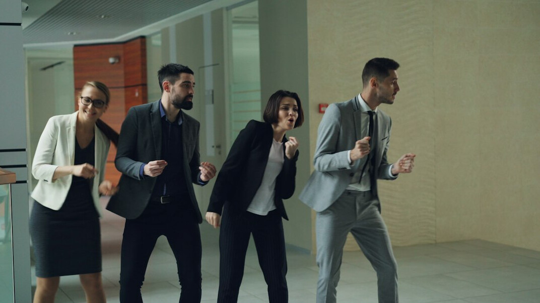 energetic corporate team